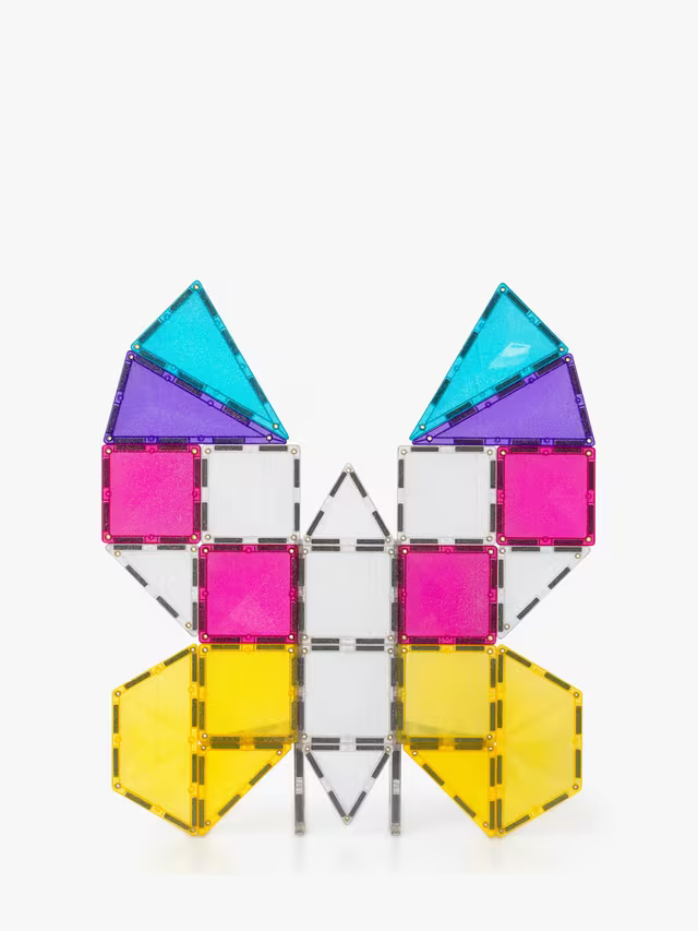 Connetix Pink Glitter Unicorn Pack - 56 Magnetic Tiles