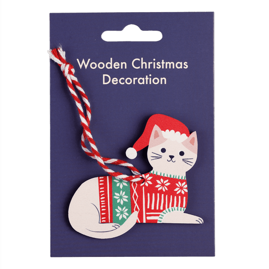 Wooden Cat Christmas Hanging Decoration Rex London Cute Tree Dec