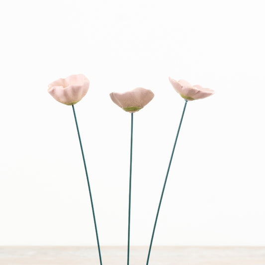 Portland Living Giftware Ceramic Pink Poppy Garden Stake