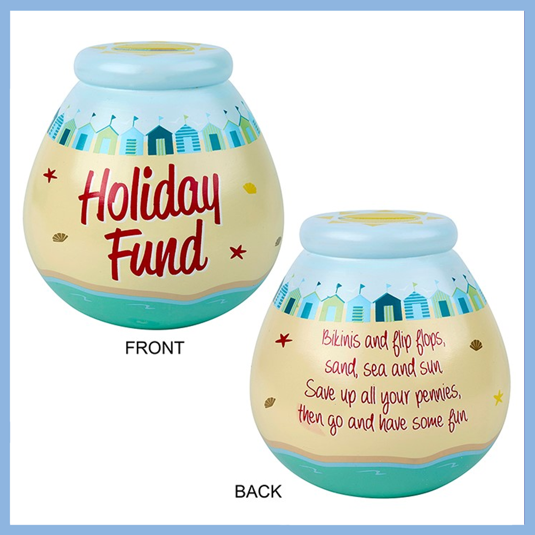 Seaside Beach Hut Holiday Fund Pot of Dreams Ceramic Money Box