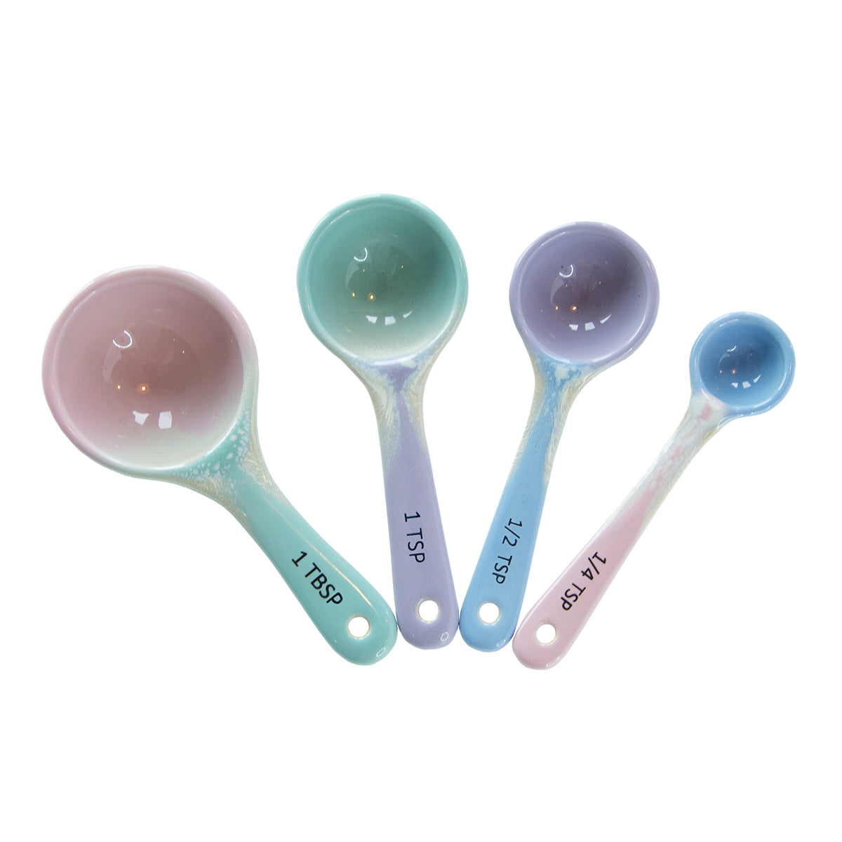 Sass & Belle Ombre Pastel Ceramic Baking Measuring Spoons Set of 4