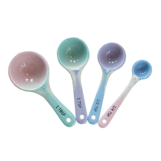 Sass & Belle Ombre Pastel Ceramic Baking Measuring Spoons Set of 4