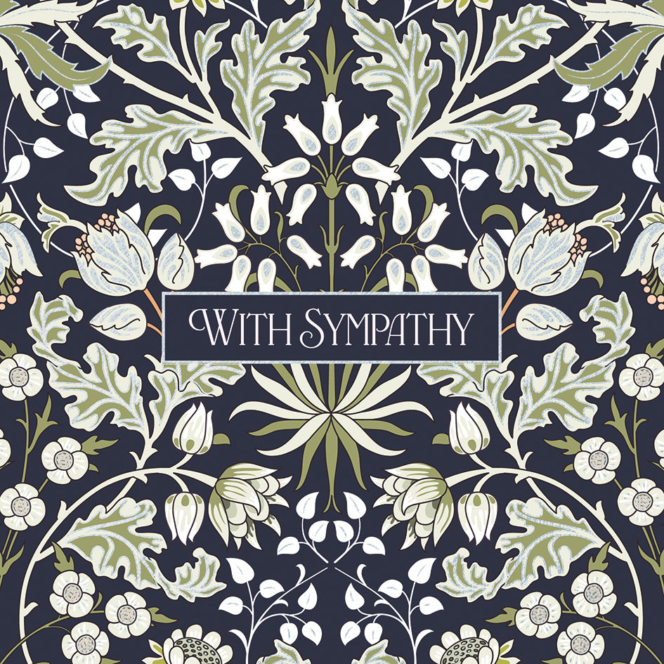 The Heritage Press 'With Sympathy' William Morris Style Greetings Card