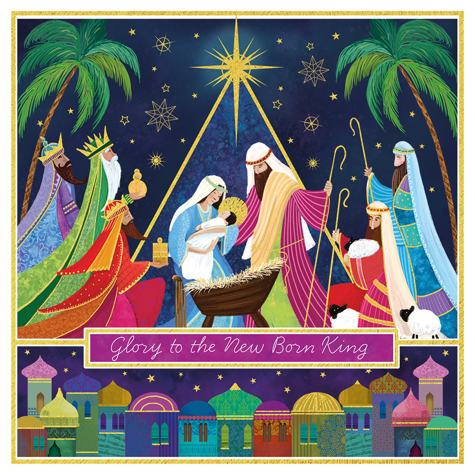 Charity Christmas Cards Pack of 10 Glory to the New Born King