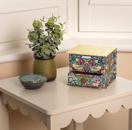 William Morris Strawberry Thief Memo Cube with Drawer