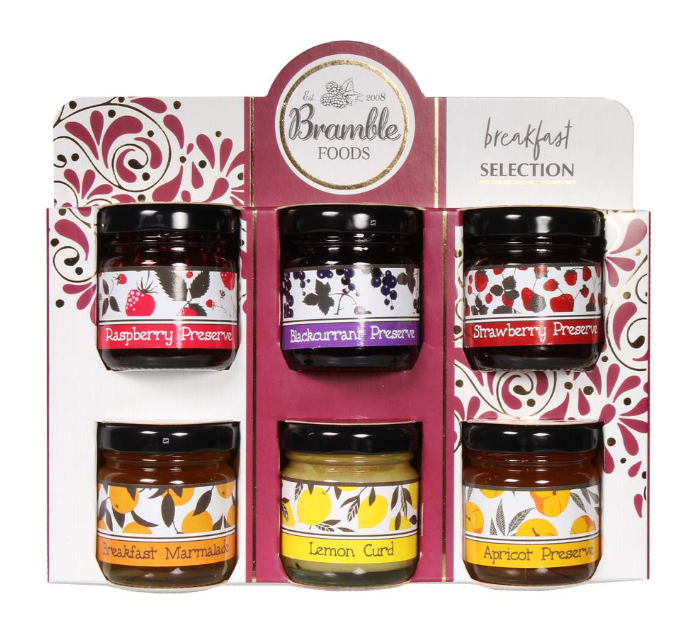 Bramble Foods Breakfast Selection 6 Mini Jars Jams & Preserves