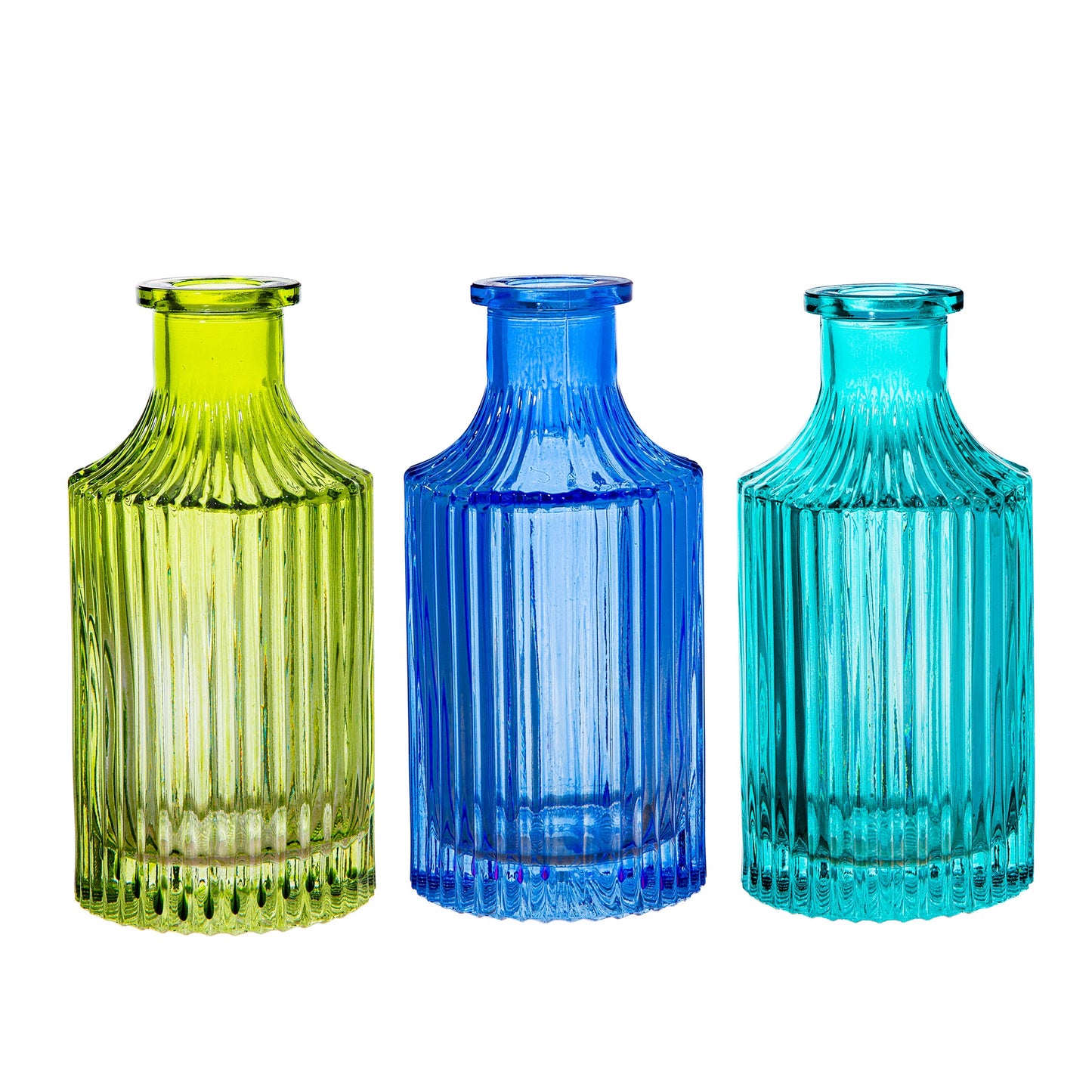 Sass & Belle Green & Blue Glass Bottle Vase - Choose Colour