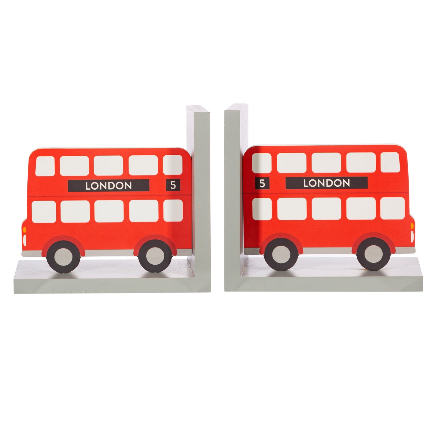Sass & Belle Pair of Wooden London Red Bus Bookends