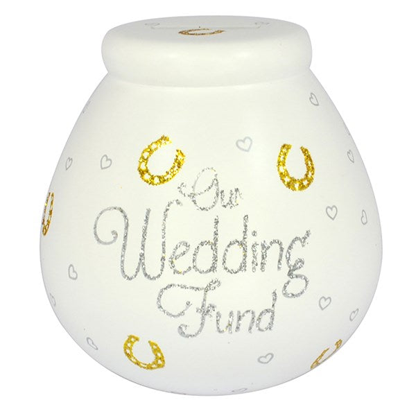 Pot of Dreams Ceramic Horseshoe Design Wedding Money Box
