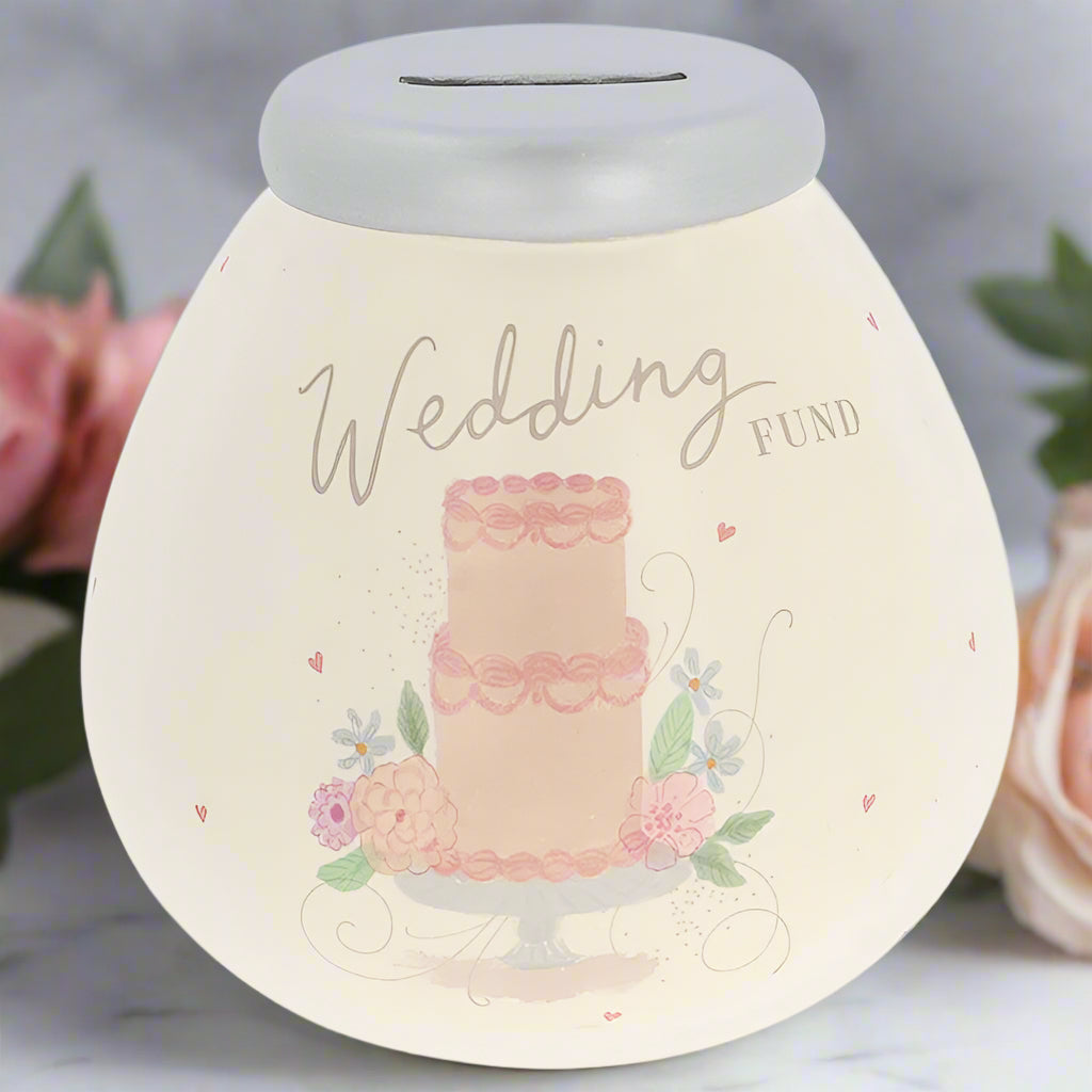 Pot of Dreams Wedding Cake Ceramic Wedding Fund Money Box
