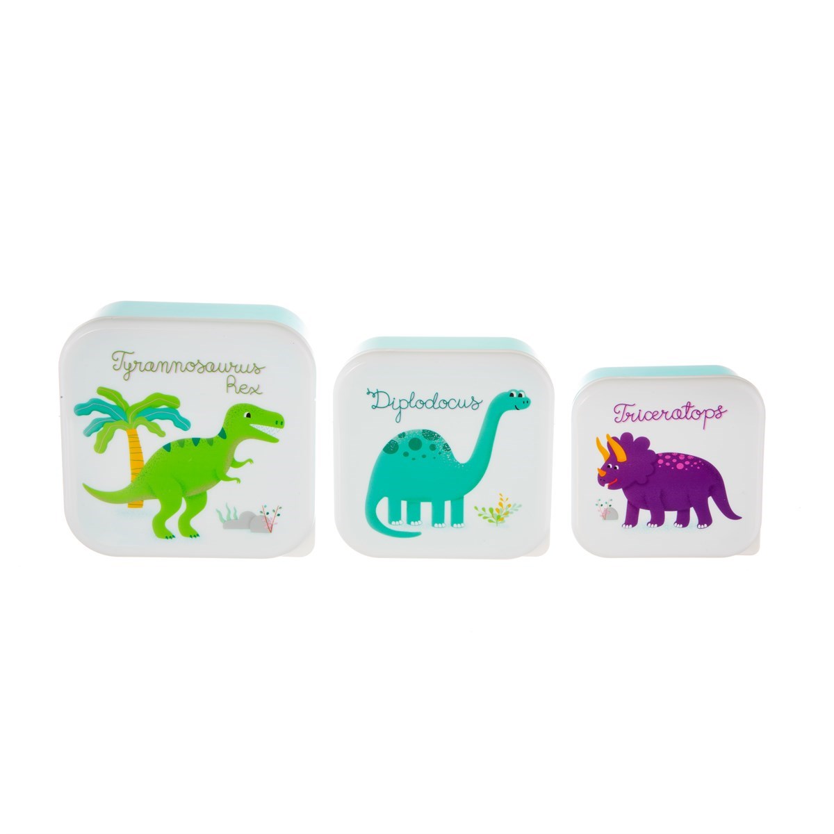 Sass & Belle Set of 3 Roarsome Dinosaurs Nesting Lunch Boxes