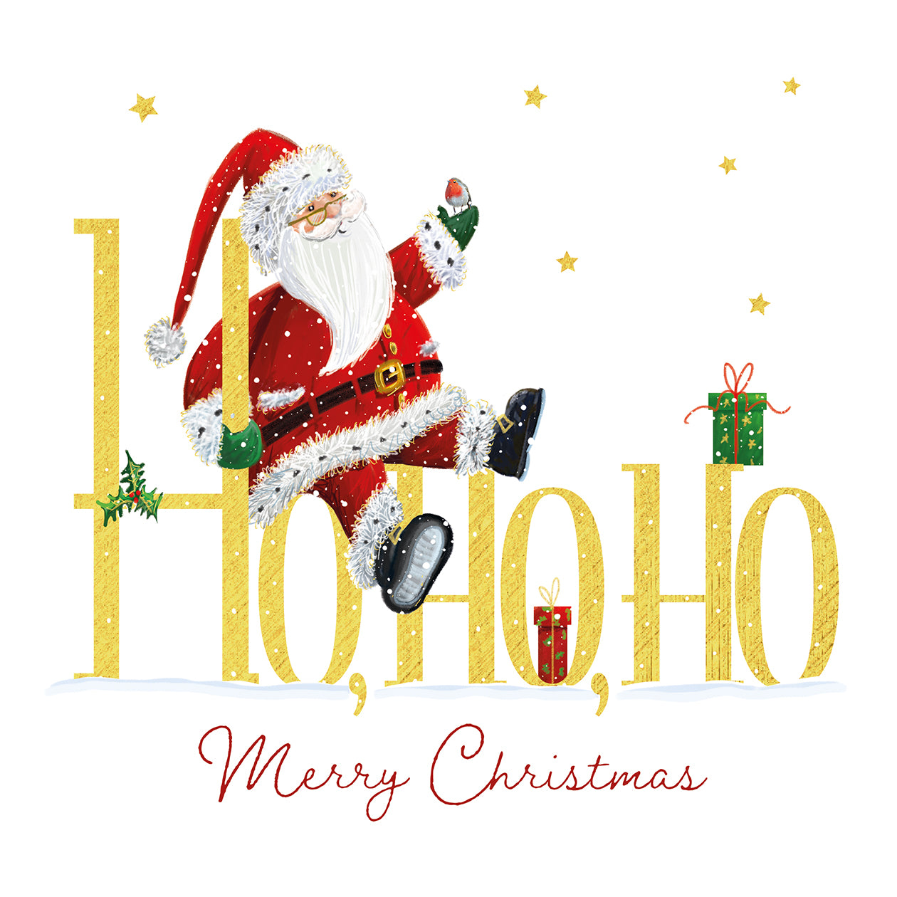 'Ho Ho Ho Santa' Pack of 10 Charity Christmas Greetings Cards