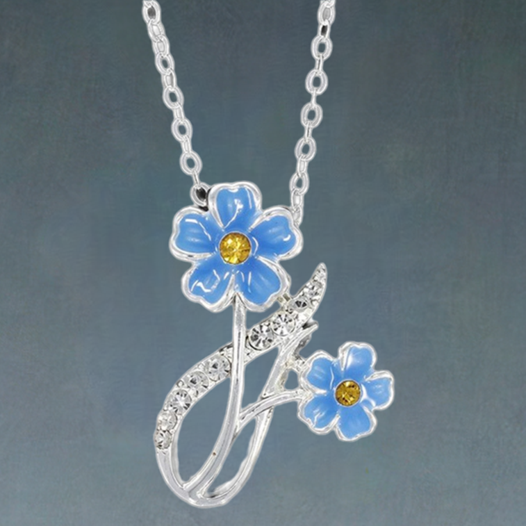 Equilibrium Forget Me Knot Silver Plated Necklace