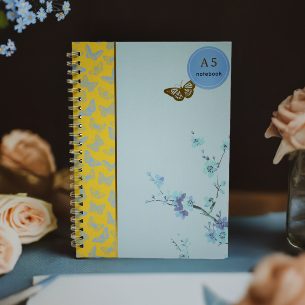 Forget Me Not Butterfly A5 Spiralbound Notebook