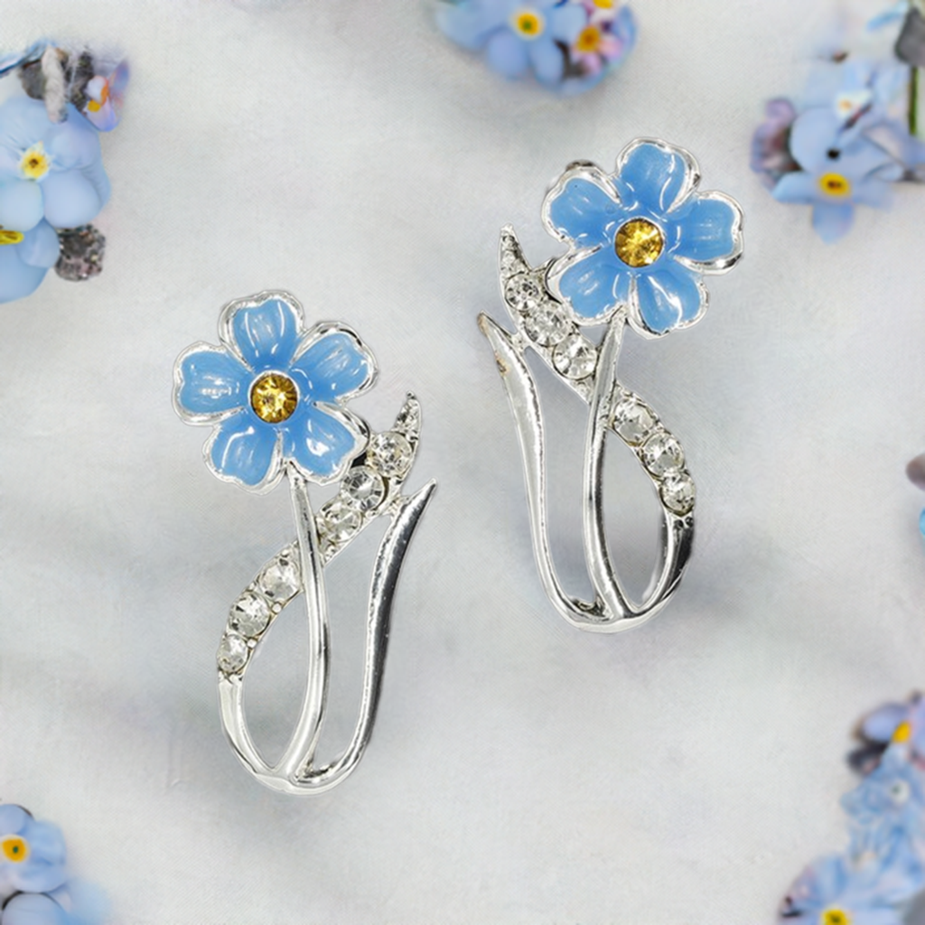 Equilibrium Forget Me Knot Silver Plated Stud Earrings