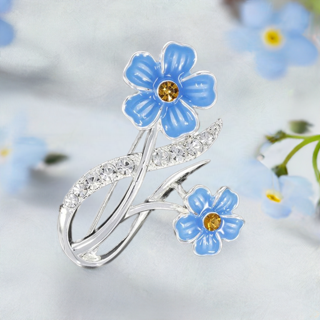 Equilibrium Forget Me Knot Silver Plated Brooch