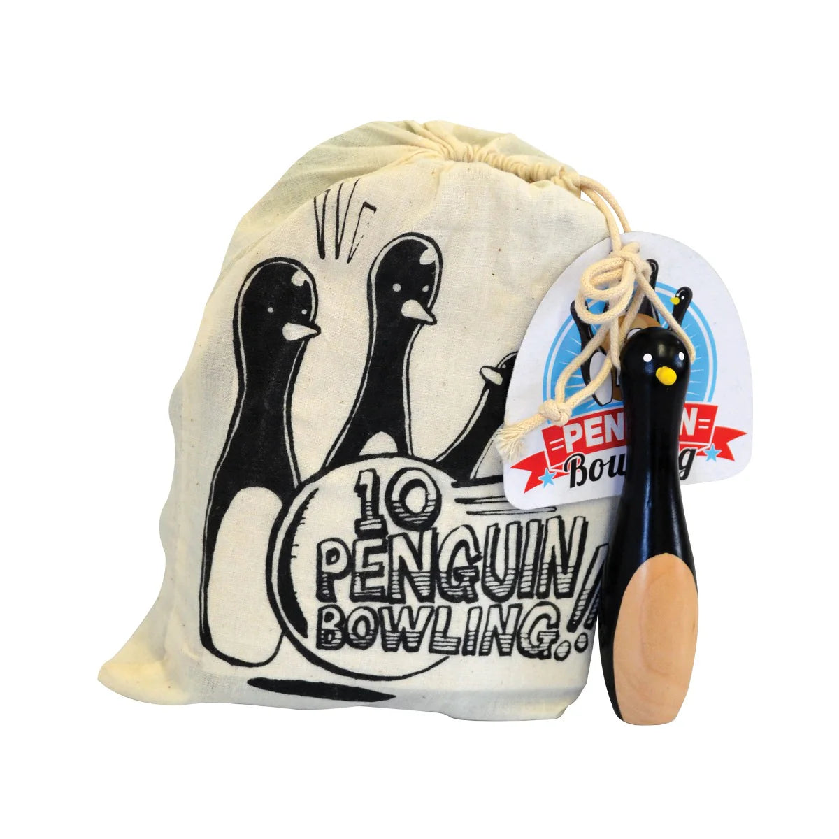 House of Marbles Wooden Penguin Miniature 10 Pin Bowling Set