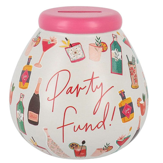 Party Fund White Pink Pot of Dreams Ceramic Money Box