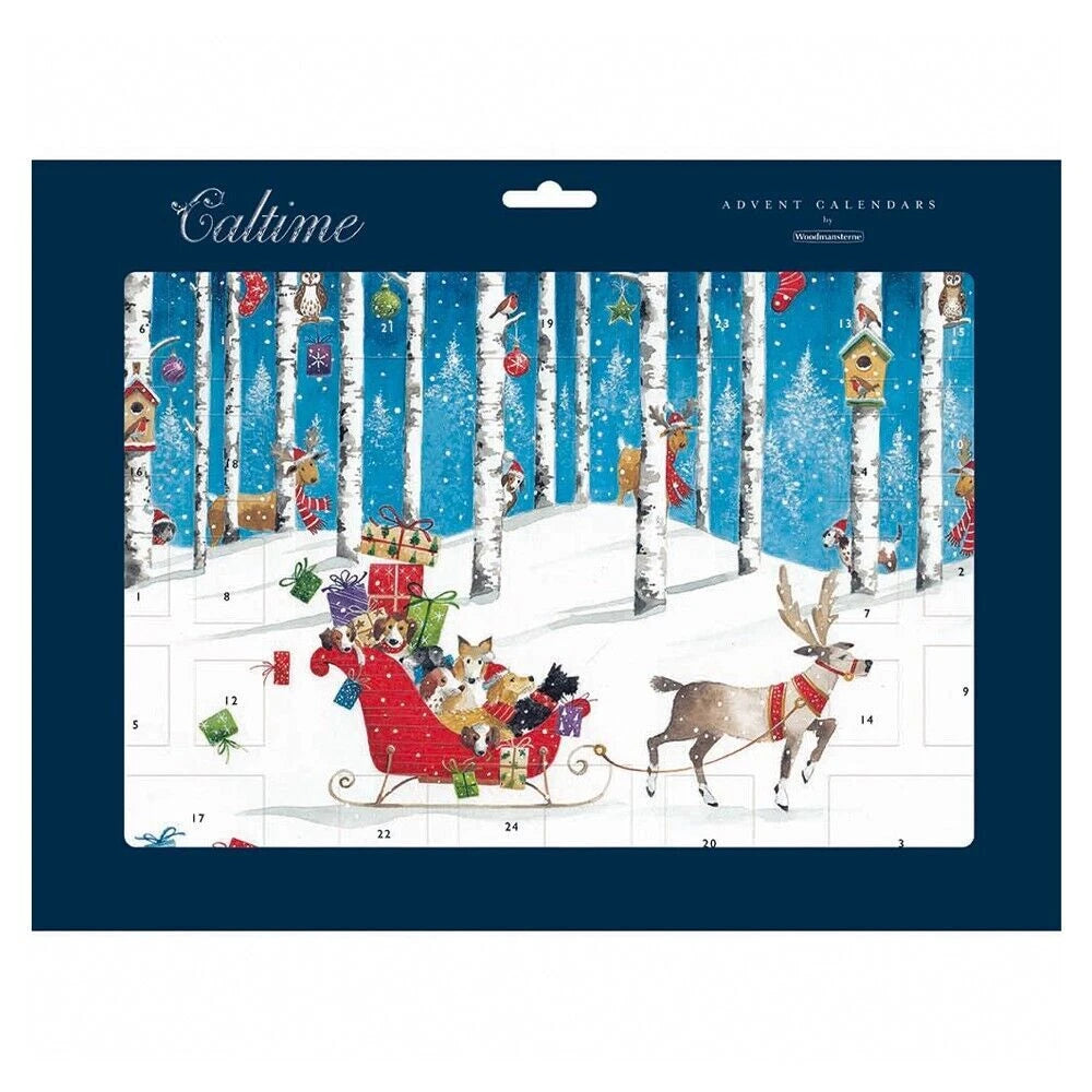 Sleigh Ride Reindeer Dog Sleigh Caltime Advent Calendar 350 x 245 mm
