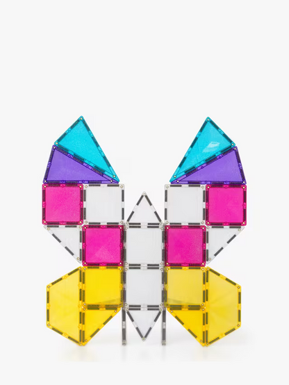 Connetix Pink Glitter Unicorn Pack - 56 Magnetic Tiles