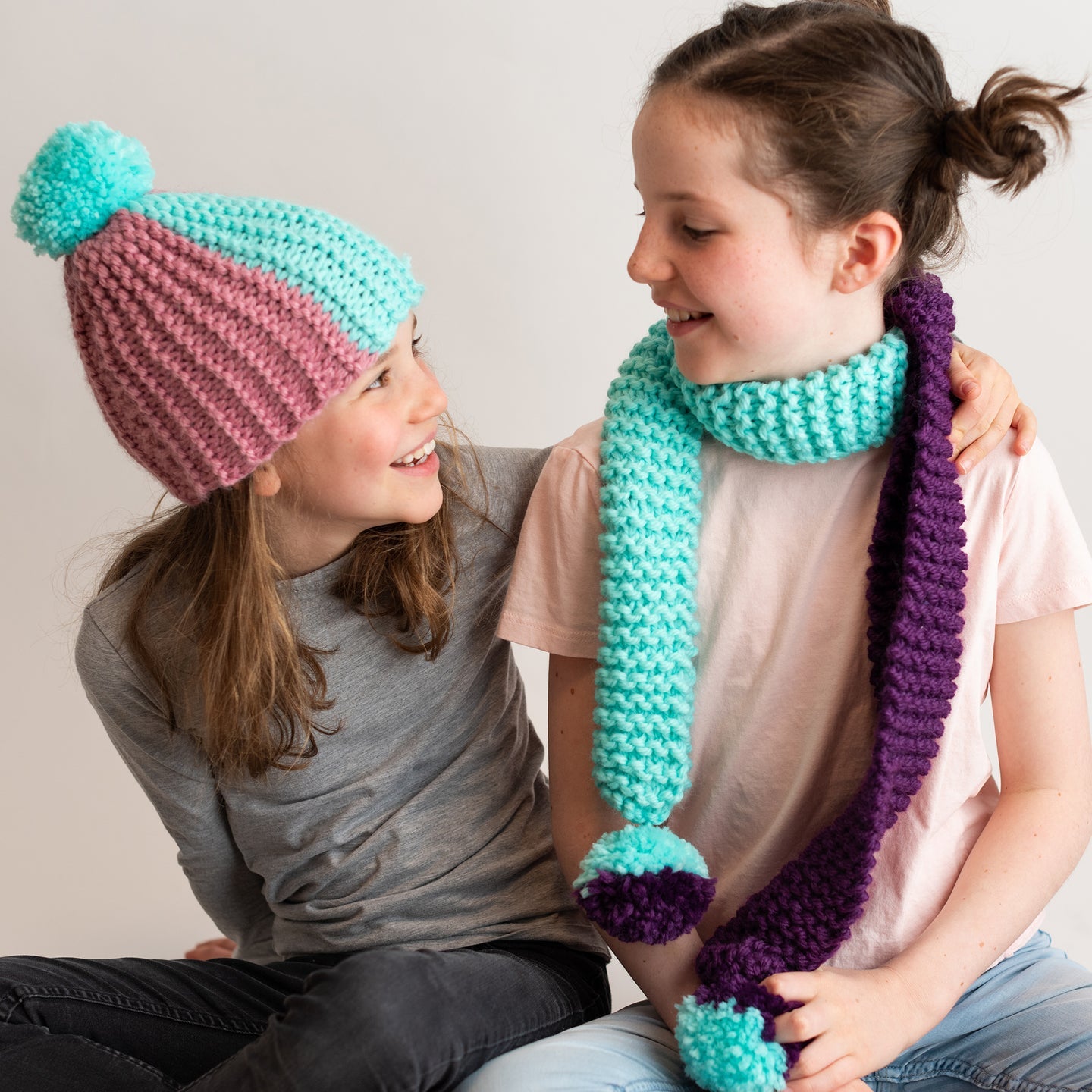 Stitch & Story Knitters of Tomorrow Children's Fashion Knit Kit Mint/Purple