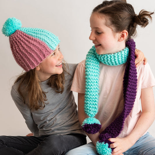 Stitch & Story Knitters of Tomorrow Children's Fashion Knit Kit Mint/Purple