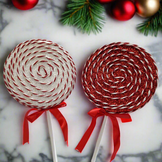 SiL Christmas Large Glitter Candy Cane Lollipop Hanging Christmas Decoration