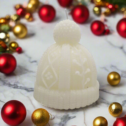 SiL Christmas 3D Christmas Beanie Hat Shaped Candle