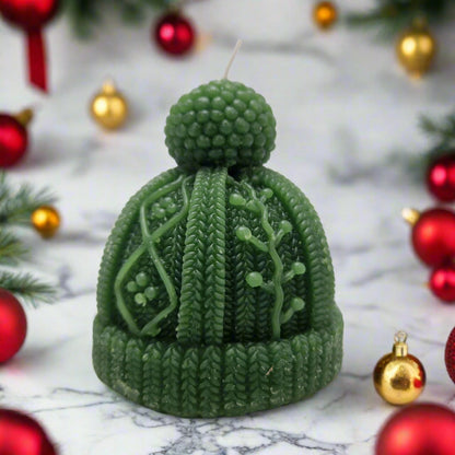 SiL Christmas 3D Christmas Beanie Hat Shaped Candle