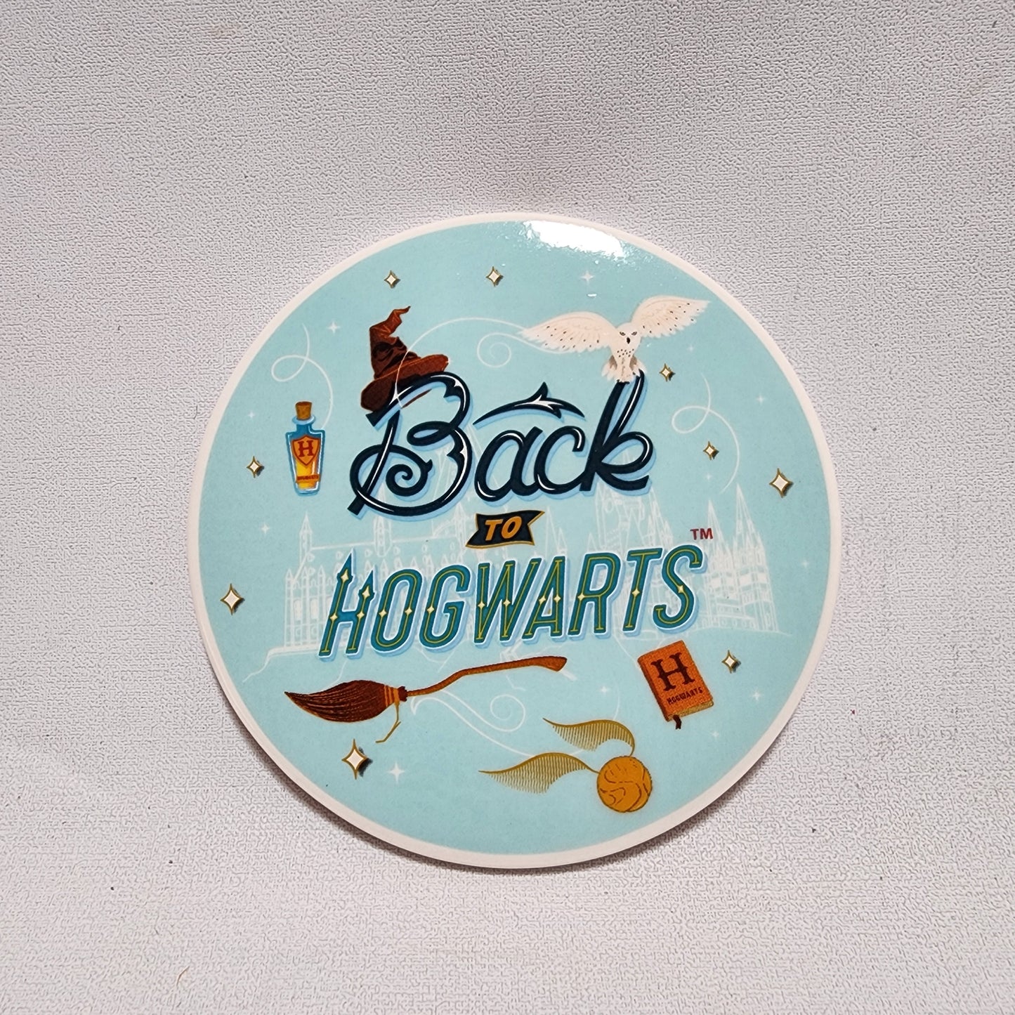 Harry Potter 'Back to Hogwarts' Light Blue Ceramic Graphic Print Coaster