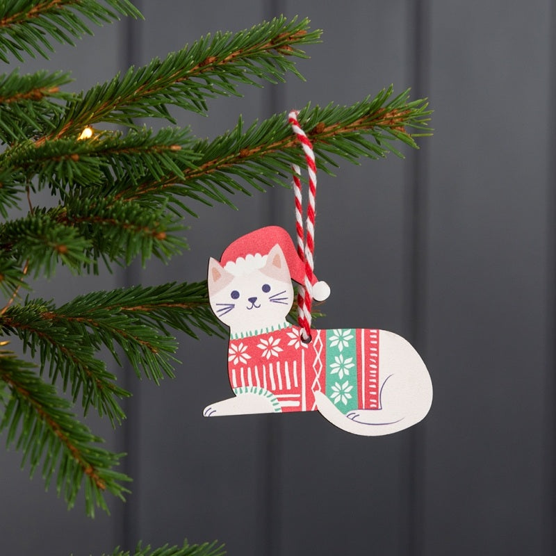 Wooden Cat Christmas Hanging Decoration Rex London Cute Tree Dec