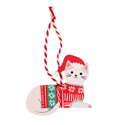 Wooden Cat Christmas Hanging Decoration Rex London Cute Tree Dec