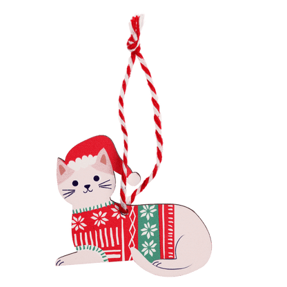 Wooden Cat Christmas Hanging Decoration Rex London Cute Tree Dec