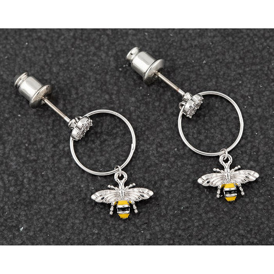Equilibrium Ring Handpainted Bee Earrings