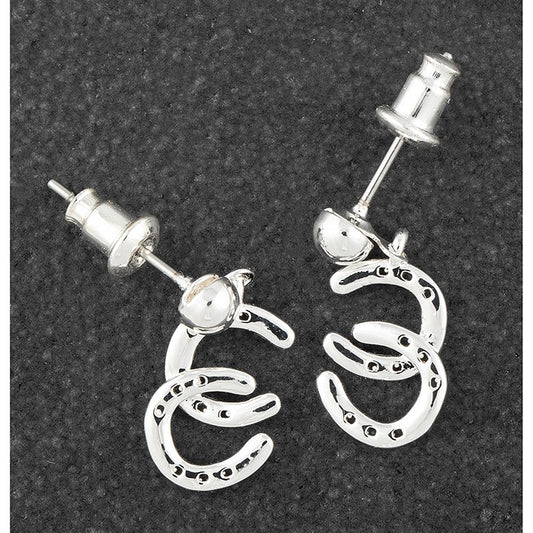 Equilibrium Country Horseshoes Silver Plated Earrings