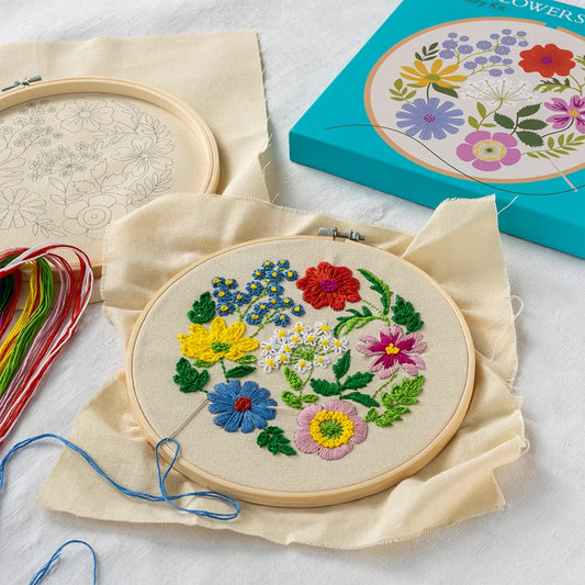 Rex London Wild Flowers Embroidery Kit Gift Set