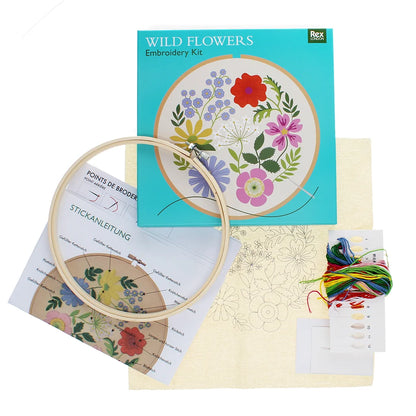 Rex London Wild Flowers Embroidery Kit Gift Set