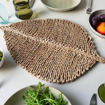 Rex London Natural Sea Grass Large Leaf Shaped Placemat