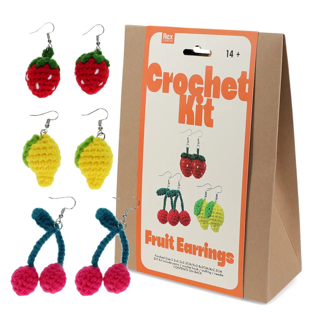 Rex London Novelty Crafts Crochet Your Own Fruits Earrings Gift Set