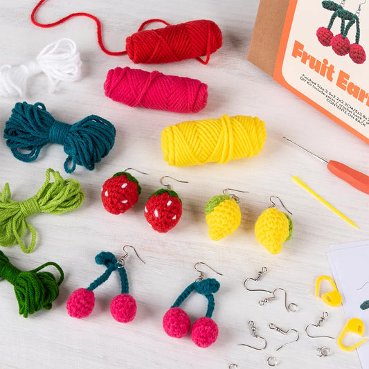 Rex London Novelty Crafts Crochet Your Own Fruits Earrings Gift Set