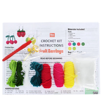 Rex London Novelty Crafts Crochet Your Own Fruits Earrings Gift Set