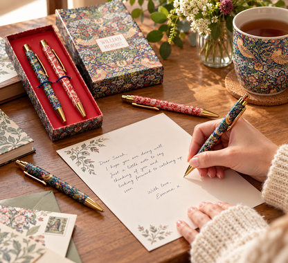 William Morris Strawberry Thief Set of 2 Pens in Gift Box