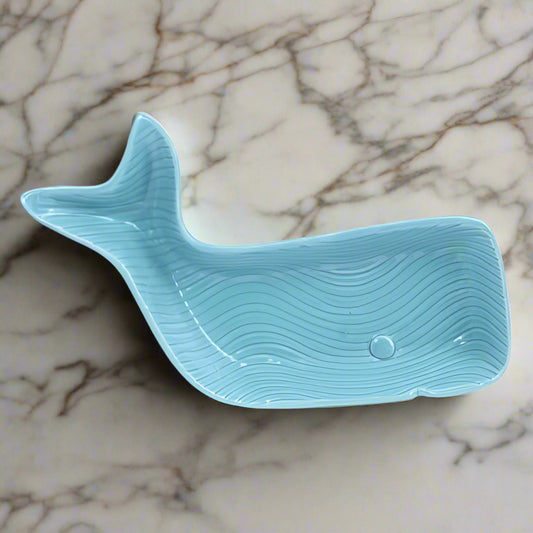 Quay Traders Blue Ceramic Whale Shaped Ceramic Trinket/Soap Dish