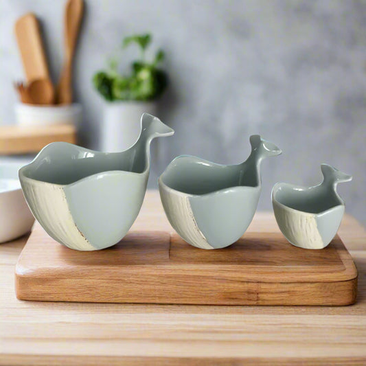 Quay Traders Set of 3 Ceramic Whale Shaped Measuring Cups