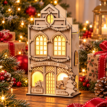 Wooden 3D Christmas Puzzle Christmas Gift Shop Toy Shop Design