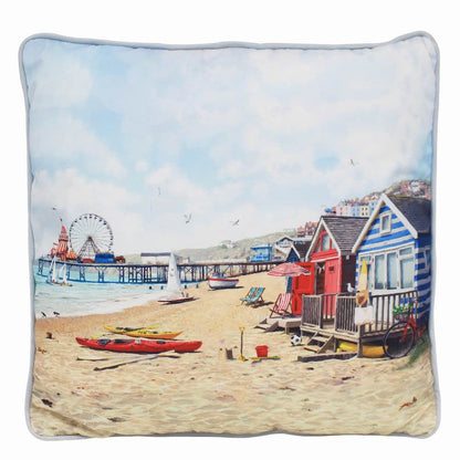 Lesser & Pavey Sandy Bay Beach Scene Cushion 40cm x 40cm