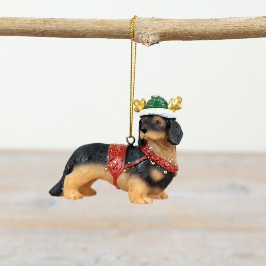 Dachshund Christmas Hanging Decoration Tree Bauble Festive Dec