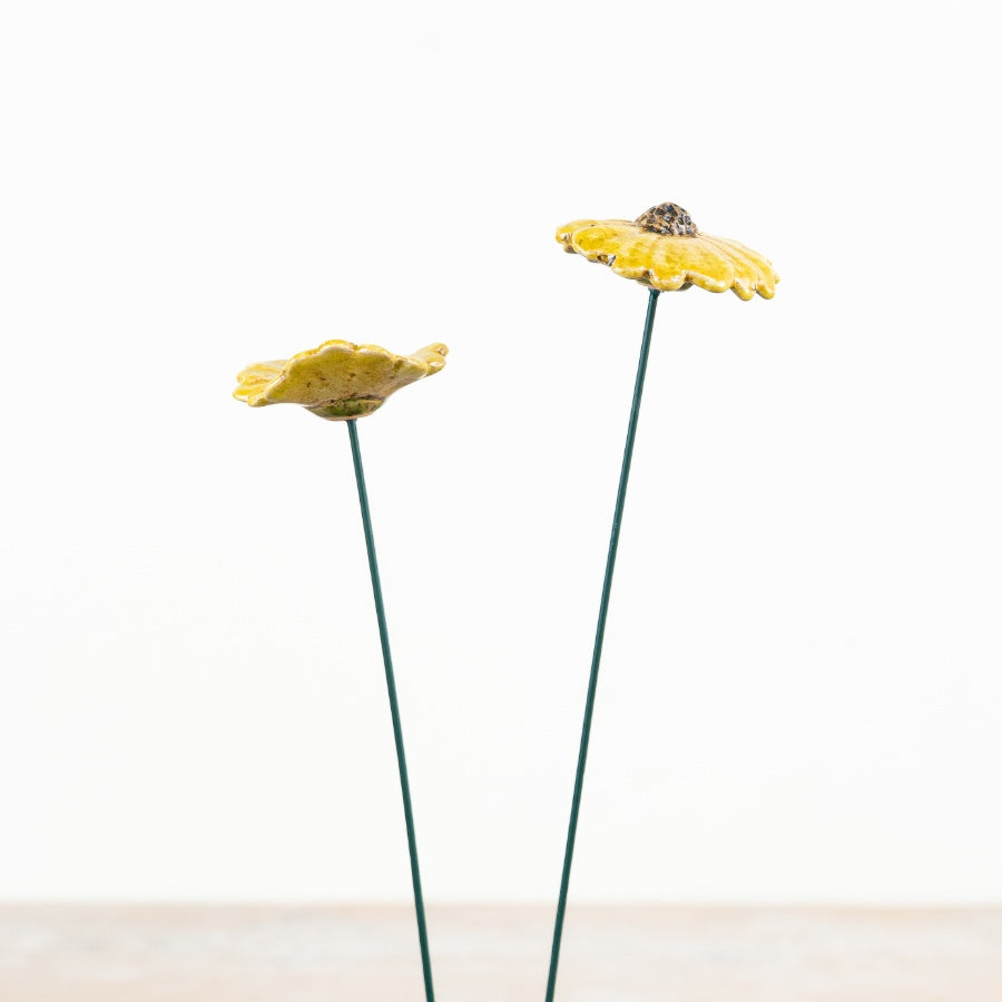 Portland Living Giftware Ceramic Yellow Daisy Garden Stake Decoration