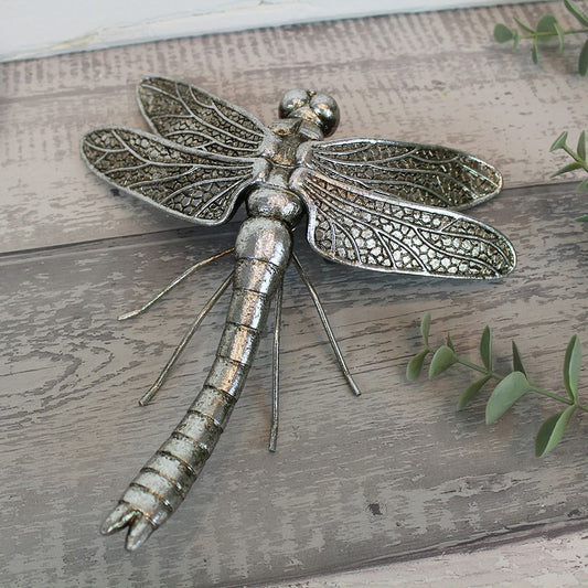 Langs of Derbyshire Silver Coloured Resin Dragonfly Ornament