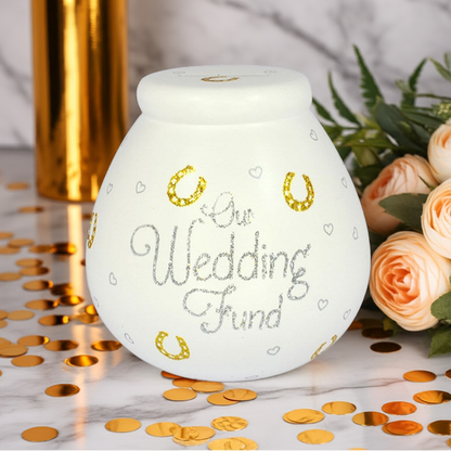 Pot of Dreams Ceramic Horseshoe Design Wedding Money Box